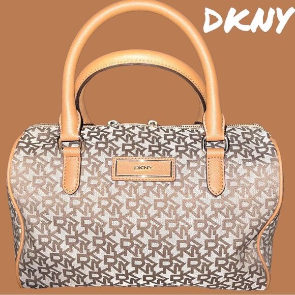 Dkny Brown and taupe satchel with classic style!! - Picture 3 of 11